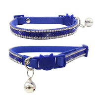 HKM-021075 Soft Suede Microfiber Cat Head Drill Collar with Safety Buckle - Adjustable Size Options (XS, S)