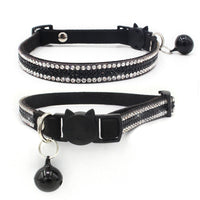 HKM-021075 Soft Suede Microfiber Cat Head Drill Collar with Safety Buckle - Adjustable Size Options (XS, S)