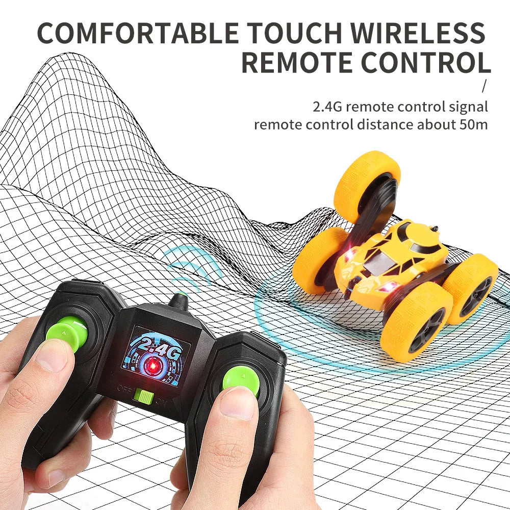 HKM-021203 2.4G Double-Sided Remote Control Stunt Car with 360 Degree Rotation for Indoor and Outdoor Fun
