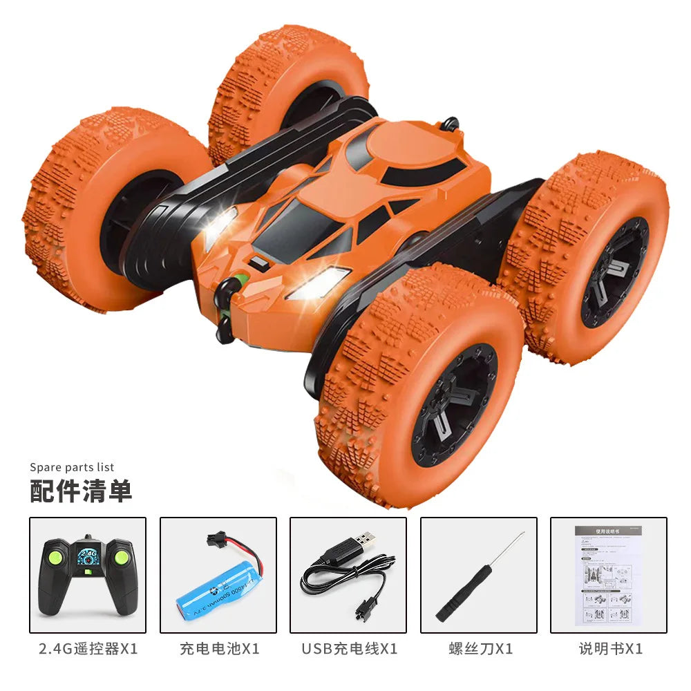 HKM-021203 2.4G Double-Sided Remote Control Stunt Car with 360 Degree Rotation for Indoor and Outdoor Fun