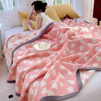 HKM-021203 Cotton Three-Layer Multi-Purpose Nap Shawl for Home and Office Use in Various Sizes
