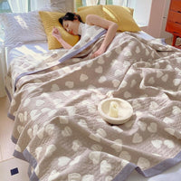 HKM-021203 Cotton Three-Layer Multi-Purpose Nap Shawl for Home and Office Use in Various Sizes