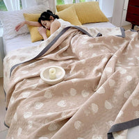 HKM-021203 Cotton Three-Layer Multi-Purpose Nap Shawl for Home and Office Use in Various Sizes