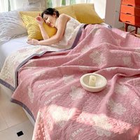 HKM-021203 Cotton Three-Layer Multi-Purpose Nap Shawl for Home and Office Use in Various Sizes