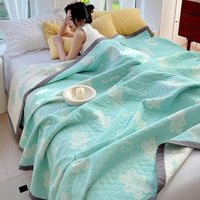 HKM-021203 Cotton Three-Layer Multi-Purpose Nap Shawl for Home and Office Use in Various Sizes