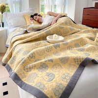 HKM-021203 Cotton Three-Layer Multi-Purpose Nap Shawl for Home and Office Use in Various Sizes
