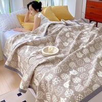 HKM-021203 Cotton Three-Layer Multi-Purpose Nap Shawl for Home and Office Use in Various Sizes