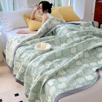 HKM-021203 Cotton Three-Layer Multi-Purpose Nap Shawl for Home and Office Use in Various Sizes