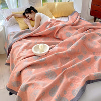HKM-021203 Cotton Three-Layer Multi-Purpose Nap Shawl for Home and Office Use in Various Sizes