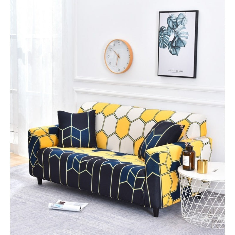 HKM-021267 Geometric Patterned Sofa Cover for Modern Living Room Décor