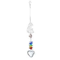 HKM-021331 Elk Rainbow Wind Chimes - Handmade Crystal Courtyard Decoration 31cm