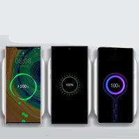 HKM-021395 Wireless Charging Stand for Mobile Phones - Compatible with Qi Standard Devices, USB Input, Horizontal and Vertical Use, Black or White