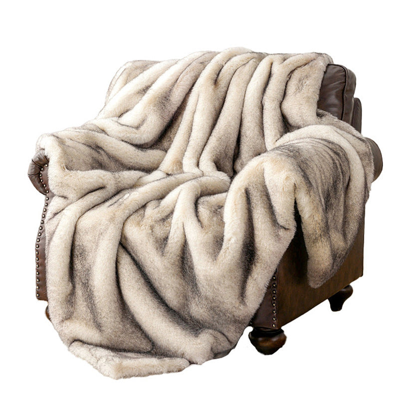 HKM-021523 Striped Velvet Blanket - Soft & Cozy for Autumn and Winter, Available in Two Sizes