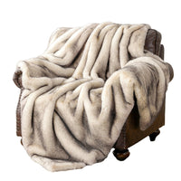 HKM-021523 Striped Velvet Blanket - Soft & Cozy for Autumn and Winter, Available in Two Sizes