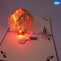 HKM-021651 Handmade 3D Paper Cut Greeting Card - Architectural Ornament for All Occasions