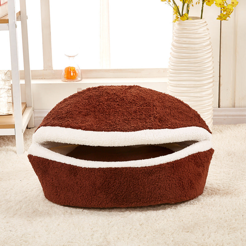 HKM-021907 Removable cat litter dog kennel pet nest hamburger nest shell