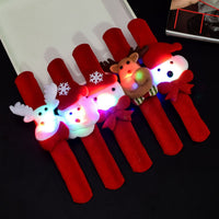 HKM-021971 Christmas Glow Flap Rings - Random Santa Claus & Snowman Designs for Kids' Fun & Decor