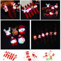 HKM-021971 Christmas Glow Flap Rings - Random Santa Claus & Snowman Designs for Kids' Fun & Decor