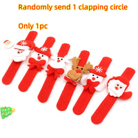 HKM-021971 Christmas Glow Flap Rings - Random Santa Claus & Snowman Designs for Kids' Fun & Decor