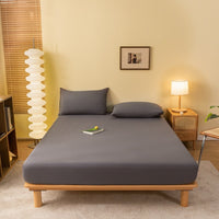 HKM-022163 Class A Fitted Mattress Cover - Soft Washed Cotton, Sizes 90x200 to 200x220 for Thin and Thick Pads