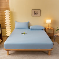 HKM-022163 Class A Fitted Mattress Cover - Soft Washed Cotton, Sizes 90x200 to 200x220 for Thin and Thick Pads