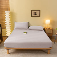 HKM-022163 Class A Fitted Mattress Cover - Soft Washed Cotton, Sizes 90x200 to 200x220 for Thin and Thick Pads