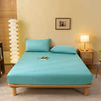 HKM-022163 Class A Fitted Mattress Cover - Soft Washed Cotton, Sizes 90x200 to 200x220 for Thin and Thick Pads