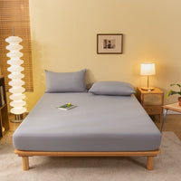 HKM-022163 Class A Fitted Mattress Cover - Soft Washed Cotton, Sizes 90x200 to 200x220 for Thin and Thick Pads