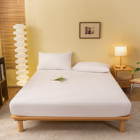 HKM-022163 Class A Fitted Mattress Cover - Soft Washed Cotton, Sizes 90x200 to 200x220 for Thin and Thick Pads