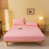 HKM-022163 Class A Fitted Mattress Cover - Soft Washed Cotton, Sizes 90x200 to 200x220 for Thin and Thick Pads
