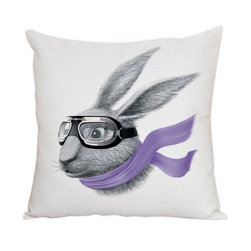 KTX-022163 Nordic Style Cute Animal Pattern Peach Skin Fabric Pillow Cover 45x45cm