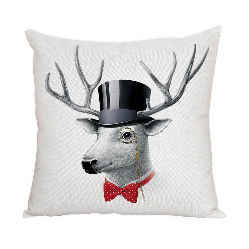 KTX-022163 Nordic Style Cute Animal Pattern Peach Skin Fabric Pillow Cover 45x45cm