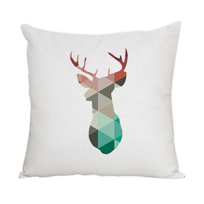 KTX-022163 Nordic Style Cute Animal Pattern Peach Skin Fabric Pillow Cover 45x45cm