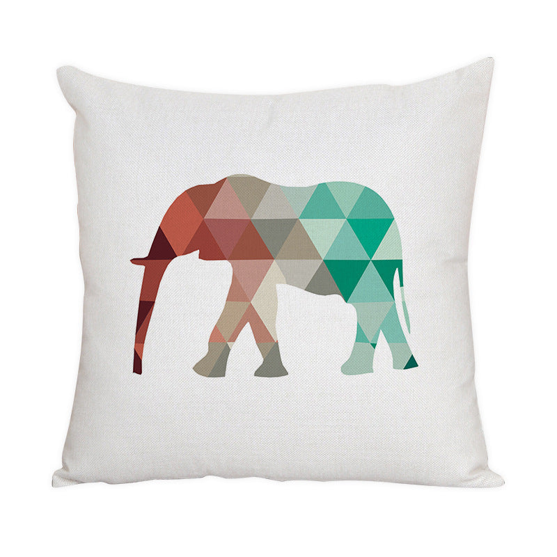 KTX-022163 Nordic Style Cute Animal Pattern Peach Skin Fabric Pillow Cover 45x45cm