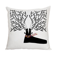 HKM-022163 Nordic Style Cute Animal Pattern Peach Skin Fabric Pillow Cover 45x45cm