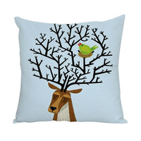 HKM-022163 Nordic Style Cute Animal Pattern Peach Skin Fabric Pillow Cover 45x45cm