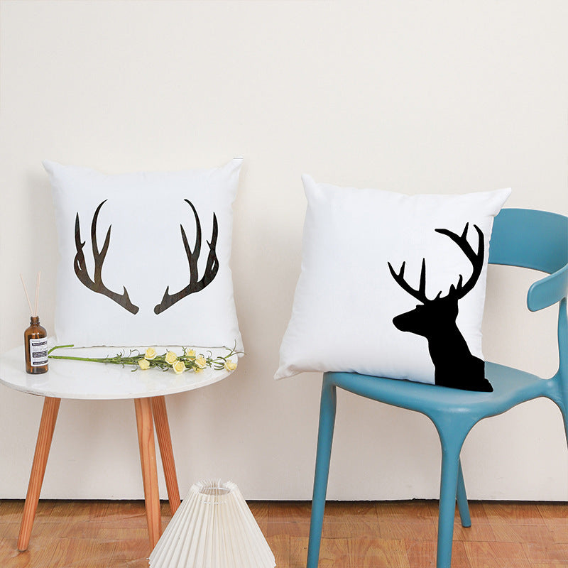 KTX-022163 Nordic Style Cute Animal Pattern Peach Skin Fabric Pillow Cover 45x45cm