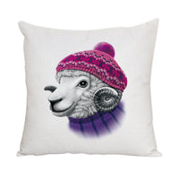HKM-022163 Nordic Style Cute Animal Pattern Peach Skin Fabric Pillow Cover 45x45cm