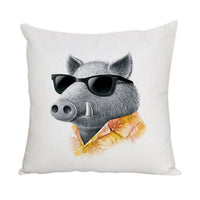 HKM-022163 Nordic Style Cute Animal Pattern Peach Skin Fabric Pillow Cover 45x45cm