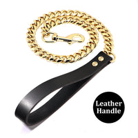 HKM-022355 19mm Golden Stainless Steel Dog Leash for Small to Medium Dogs