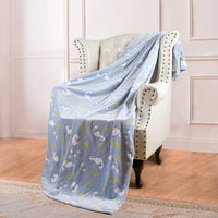 HKM-022355 Double-Sided Fluorescent Flannel Blanket - Soft Polyester, 152x127CM, Multiple Color Designs Available