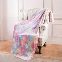 HKM-022355 Double-Sided Fluorescent Flannel Blanket - Soft Polyester, 152x127CM, Multiple Color Designs Available
