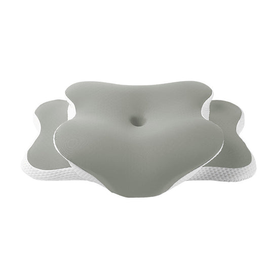 HKM-022483 Butterfly Shaped Cervical Support Memory Foam Pillow in Dark Gray, Bean Green, and Lavender Purple