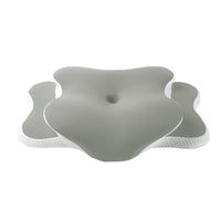 HKM-022483 Butterfly Shaped Cervical Support Memory Foam Pillow in Dark Gray, Bean Green, and Lavender Purple