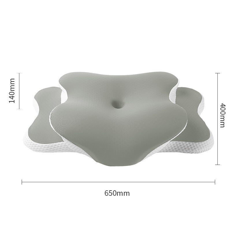 HKM-022483 Butterfly Shaped Cervical Support Memory Foam Pillow in Dark Gray, Bean Green, and Lavender Purple