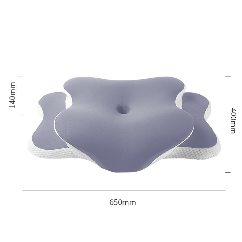 HKM-022483 Butterfly Shaped Cervical Support Memory Foam Pillow in Dark Gray, Bean Green, and Lavender Purple