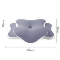 HKM-022483 Butterfly Shaped Cervical Support Memory Foam Pillow in Dark Gray, Bean Green, and Lavender Purple