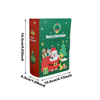 HKM-022483 Christmas Treat Boxes - 10 Pcs Book-Shaped Cartoon Candy Boxes for Holiday Celebrations and Gifts