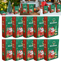 HKM-022483 Christmas Treat Boxes - 10 Pcs Book-Shaped Cartoon Candy Boxes for Holiday Celebrations and Gifts