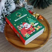 HKM-022483 Christmas Treat Boxes - 10 Pcs Book-Shaped Cartoon Candy Boxes for Holiday Celebrations and Gifts